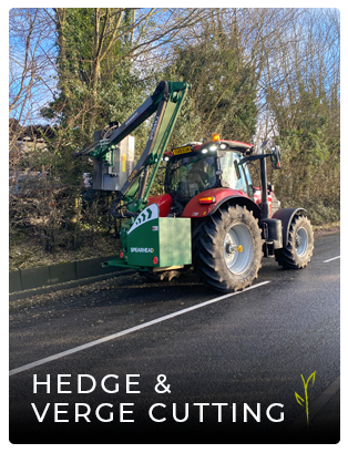 Tractor with hedge cutting attachment