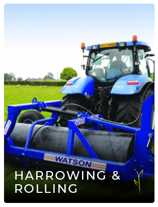Tractor with harrowing attachment